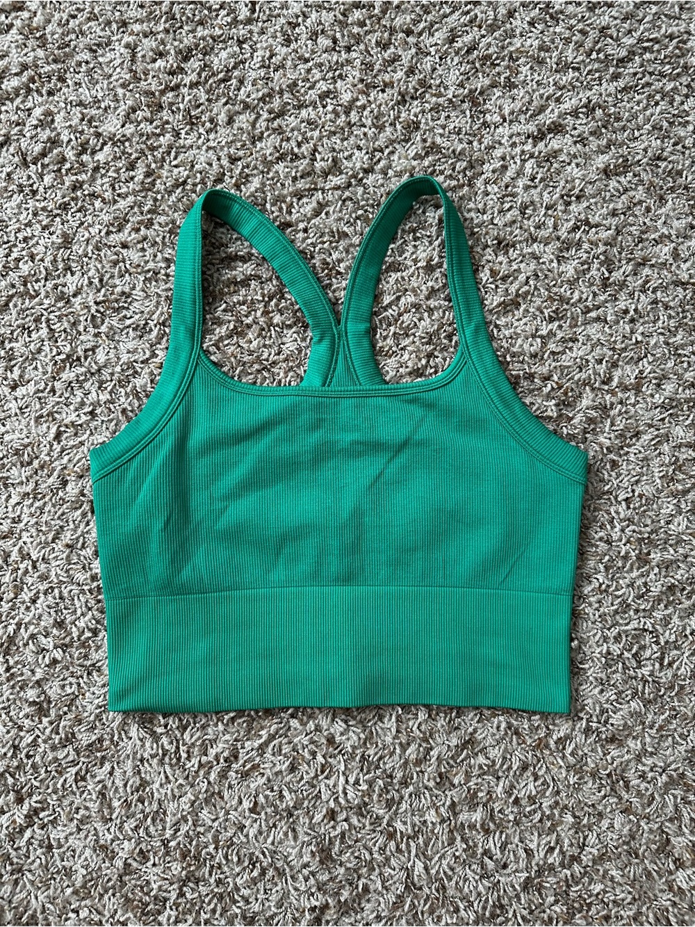 Athleta Ribbed Racerback Crop Tank - Green